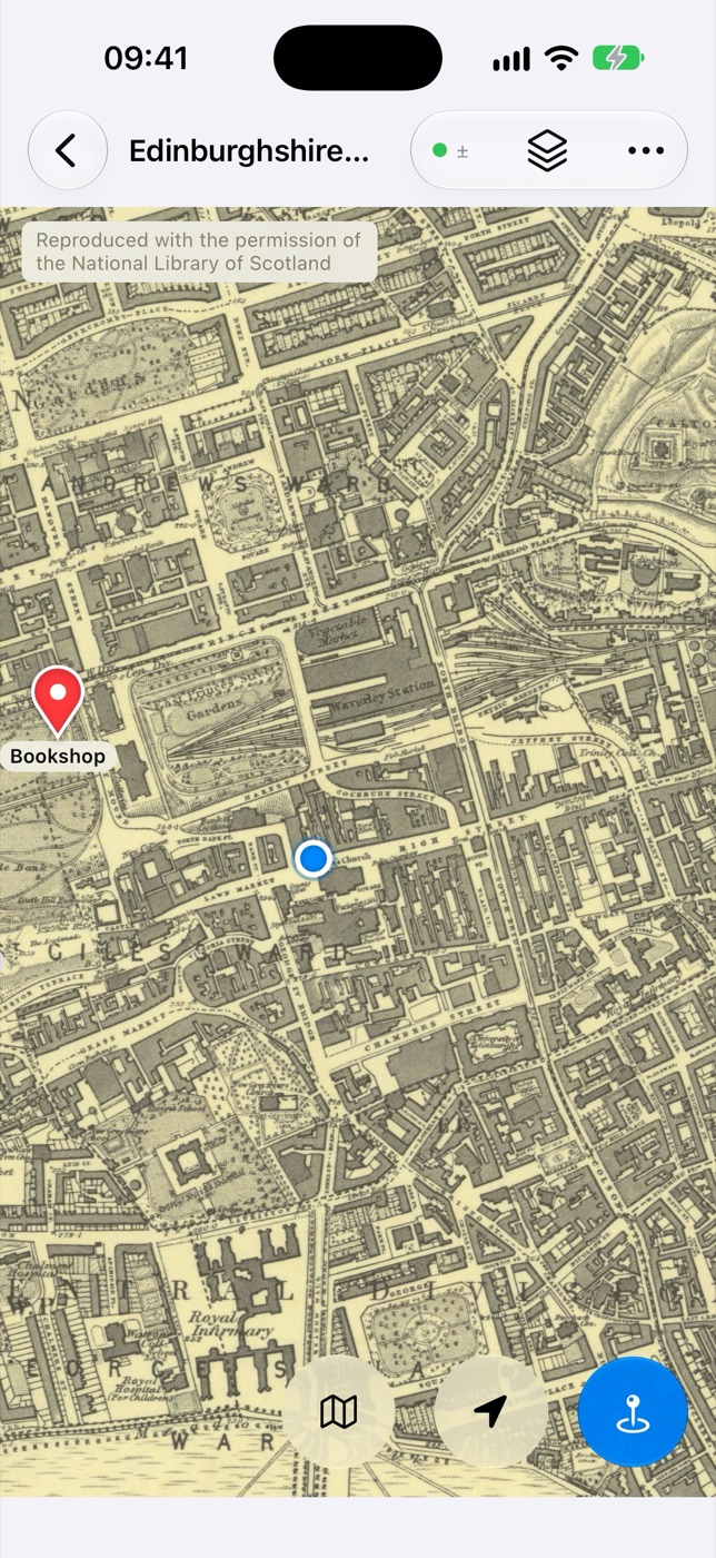 Pins on a calibrated map